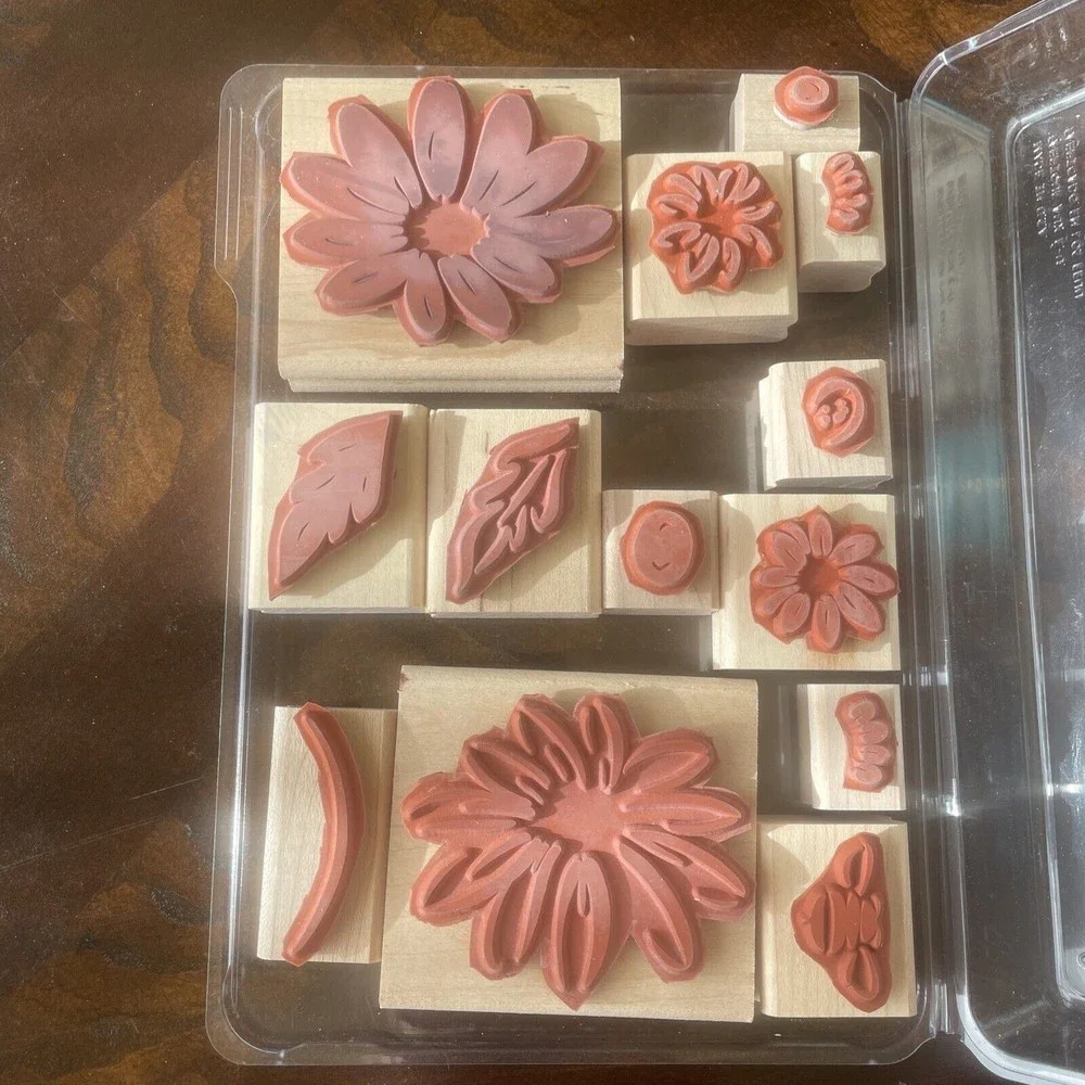 Stampin Up! Stamp Sets Flowers Defined Decorative Daisy W/ Bee, Leaves Year 2000